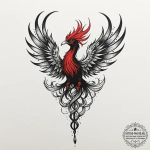 Tattoo sketch a minimalist phoenix created fr... - эскиз тату (№1751111318_0, 28.06.2025 11:48) — tattoo-photo.ru