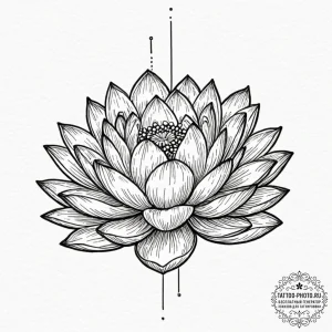 Tattoo design a lotus flower, its petals unfu... - эскиз тату (№1751115569_0, 28.06.2025 12:59) — tattoo-photo.ru