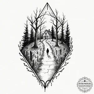 A watercolor sketch of the "cellar door" phra... - эскиз тату (№1751115753_0, 28.06.2025 13:02) — tattoo-photo.ru