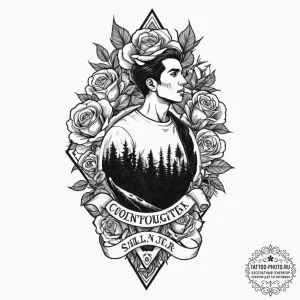 Tattoo design a silhouette of a man conquerin... - эскиз тату (№1751116352_0, 28.06.2025 13:12) — tattoo-photo.ru