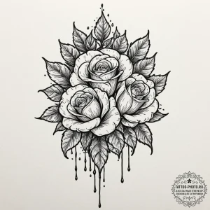 Tattoo sketch a half-submerged plant, with it... - эскиз тату (№1751116454_0, 28.06.2025 13:14) — tattoo-photo.ru