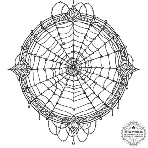 Tattoo design a delicate, intricate spiderweb... - эскиз тату (№1751117748_0, 28.06.2025 13:35) — tattoo-photo.ru
