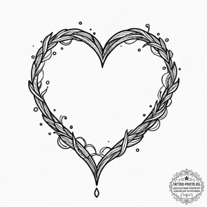 Tattoo design a simple heart outline with a t... - эскиз тату (№1751118462_0, 28.06.2025 13:47) — tattoo-photo.ru