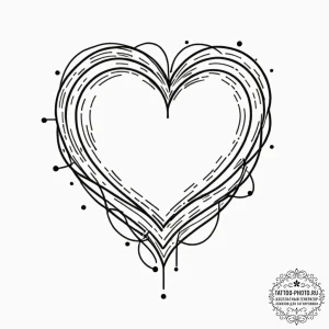 Tattoo design a simple heart outline with a t... - эскиз тату (№1751118759_0, 28.06.2025 13:52) — tattoo-photo.ru