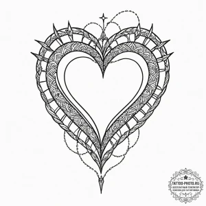 Tattoo design a simple heart outline with a t... - эскиз тату (№1751118878_0, 28.06.2025 13:54) — tattoo-photo.ru