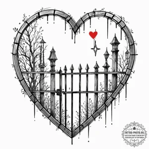 Tattoo sketch a simple, stylized fence or wal... - эскиз тату (№1751119987_0, 28.06.2025 14:13) — tattoo-photo.ru