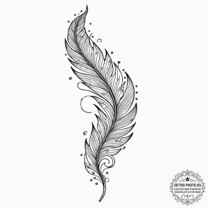 Tattoo design a single feather falling, symbo... - эскиз тату (№1751120171_0, 28.06.2025 14:16) — tattoo-photo.ru