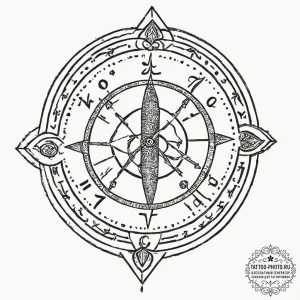 Tattoo sketch a zodiac glyph appearing as a h... - эскиз тату (№1751120609_0, 28.06.2025 14:23) — tattoo-photo.ru