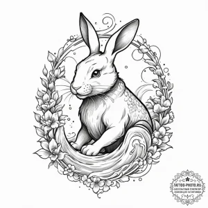 The white rabbit from alice in wonderland, ta... - эскиз тату (№1751120977_0, 28.06.2025 14:29) — tattoo-photo.ru