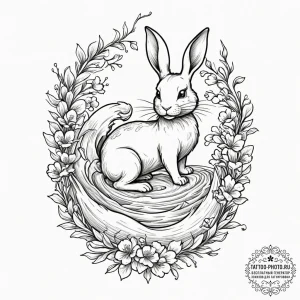 The white rabbit from alice in wonderland, ta... - эскиз тату (№1751121029_0, 28.06.2025 14:30) — tattoo-photo.ru