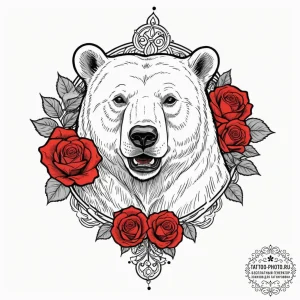 Polar bear, tattoo drawing outline, chicano t... - эскиз тату (№1751121593_0, 28.06.2025 14:39) — tattoo-photo.ru