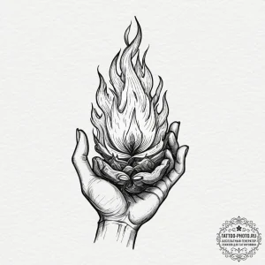 Tattoo sketch a hand protecting a flame, symb... - эскиз тату (№1751121898_0, 28.06.2025 14:44) — tattoo-photo.ru