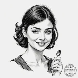 A graphic novel portrait of amélie poulain, w... - эскиз тату (№1751123754_0, 28.06.2025 15:15) — tattoo-photo.ru