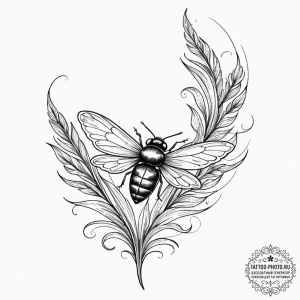 Tattoo design a single, long blade of grass,... - эскиз тату (№1751124720_0, 28.06.2025 15:32) — tattoo-photo.ru