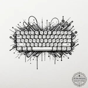 Tattoo design a gaming keyboard with custom k... - эскиз тату (№1751124835_0, 28.06.2025 15:33) — tattoo-photo.ru