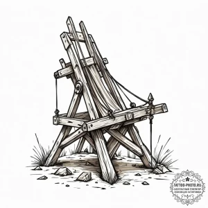 Tattoo sketch a medieval trebuchet or catapul... - эскиз тату (№1751125251_0, 28.06.2025 15:40) — tattoo-photo.ru