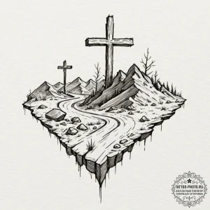A shot of an archaeological dig site., tattoo... - эскиз тату (№1751126520_0, 28.06.2025 16:02) — tattoo-photo.ru
