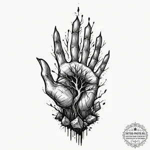 Tattoo design a single, powerful root breakin... - эскиз тату (№1751126926_0, 28.06.2025 16:08) — tattoo-photo.ru