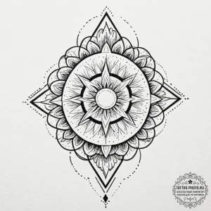 Tattoo design: geometric tattoo of dazhbog's... - эскиз тату (№1751127984_0, 28.06.2025 16:26) — tattoo-photo.ru
