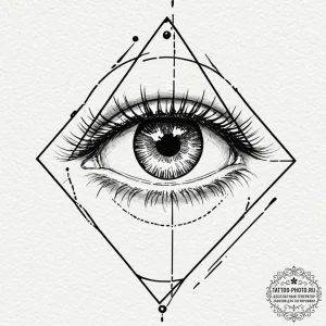 Tattoo sketch a focused eye with a target ret... - эскиз тату (№1751128693_0, 28.06.2025 16:38) — tattoo-photo.ru