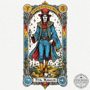 Tarot card (e.g., the fool, the magician, dea... - эскиз тату (№1751130500_0, 28.06.2025 17:08) — tattoo-photo.ru