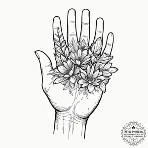 Tattoo sketch a human hand, with each finger... - эскиз тату (№1751130605_0, 28.06.2025 17:10) — tattoo-photo.ru