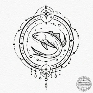 Tattoo sketch a zodiac symbol with water drop... - эскиз тату (№1751130701_0, 28.06.2025 17:11) — tattoo-photo.ru