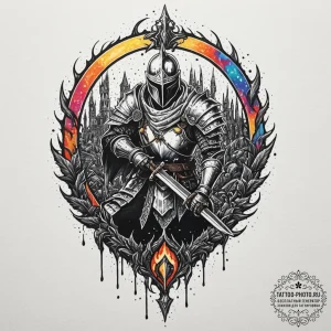 The dark sign (from dark souls), concept art... - эскиз тату (№1751131112_0, 28.06.2025 17:18) — tattoo-photo.ru