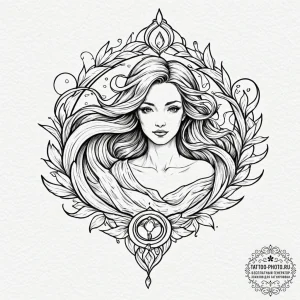 Tattoo sketch aquarius's water symbol subtly... - эскиз тату (№1751131418_0, 28.06.2025 17:23) — tattoo-photo.ru
