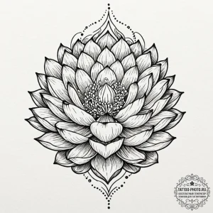 Tattoo design a lotus flower with its petals... - эскиз тату (№1751132807_0, 28.06.2025 17:46) — tattoo-photo.ru