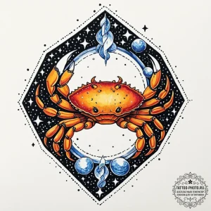 Tattoo design a cancer crab, its shell openin... - эскиз тату (№1751134089_0, 28.06.2025 18:08) — tattoo-photo.ru