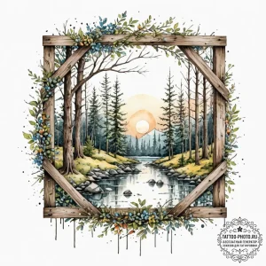 Tattoo design a robust, traditional timber fr... - эскиз тату (№1751134609_0, 28.06.2025 18:16) — tattoo-photo.ru
