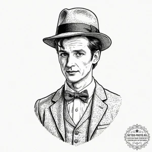 A neo-traditional portrait of the eleventh do... - эскиз тату (№1751135007_0, 28.06.2025 18:23) — tattoo-photo.ru