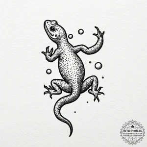 Salamander, concept art for tattoo, on a clea... - эскиз тату (№1751136249_0, 28.06.2025 18:44) — tattoo-photo.ru