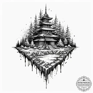 A trash polka tattoo of sukuna's domain expan... - эскиз тату (№1751136343_0, 28.06.2025 18:45) — tattoo-photo.ru
