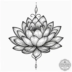 Tattoo design a lotus flower, its petals unfu... - эскиз тату (№1751138670_0, 28.06.2025 19:24) — tattoo-photo.ru