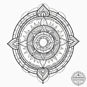 Tattoo design a mandala-style geometric patte... - эскиз тату (№1751138774_0, 28.06.2025 19:26) — tattoo-photo.ru