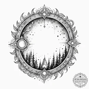 Tattoo design a stylized portal to another di... - эскиз тату (№1751140207_0, 28.06.2025 19:50) — tattoo-photo.ru