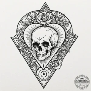 A linework design of a ouija board planchette... - эскиз тату (№1751141026_0, 28.06.2025 20:03) — tattoo-photo.ru