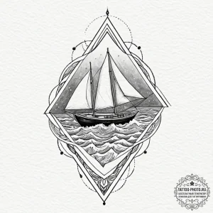 Tattoo sketch a tiny paper boat sailing on a... - эскиз тату (№1751141355_0, 28.06.2025 20:09) — tattoo-photo.ru