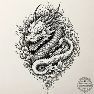Tattoo sketch: a dark, smoky depiction of the... - эскиз тату (№1751141877_0, 28.06.2025 20:17) — tattoo-photo.ru