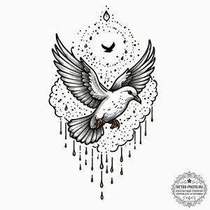 Neo-traditional tattoo of the glowing "tears... - эскиз тату (№1751143136_0, 28.06.2025 20:38) — tattoo-photo.ru