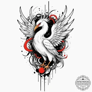 Sirin (mythical bird-woman), tattoo flash she... - эскиз тату (№1751143973_0, 28.06.2025 20:52) — tattoo-photo.ru