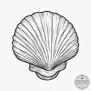 Shell, tattoo line art, rough sketchy lines,... - эскиз тату (№1751144467_0, 28.06.2025 21:01) — tattoo-photo.ru