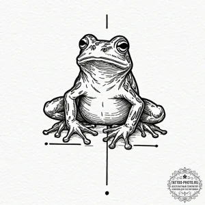 Frog, tattoo line art, sketch tattoo style, h... - эскиз тату (№1751144835_0, 28.06.2025 21:07) — tattoo-photo.ru