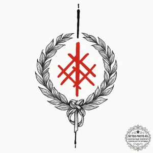 A tattoo of the slavic rune "bereginya" (prot... - эскиз тату (№1751145461_0, 28.06.2025 21:17) — tattoo-photo.ru