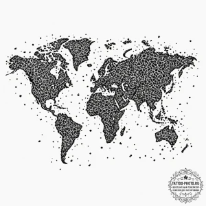 World map, tattoo flash sheet design, trash p... - эскиз тату (№1751146140_0, 28.06.2025 21:29) — tattoo-photo.ru