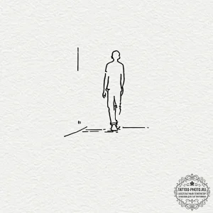 Tattoo sketch a person's shadow on a wall, bu... - эскиз тату (№1751146930_0, 28.06.2025 21:42) — tattoo-photo.ru