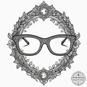 Tattoo design a pair of gaming glasses reflec... - эскиз тату (№1751147024_0, 28.06.2025 21:43) — tattoo-photo.ru