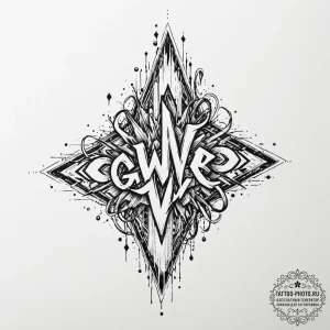 Tattoo design 'game over' with glitching lett... - эскиз тату (№1751147959_0, 28.06.2025 21:59) — tattoo-photo.ru